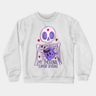 My emotional support beverage - skeleton Crewneck Sweatshirt